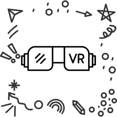VR kulaklık simgesi. Web için vr sanal vektör simgesinin özet çizimi