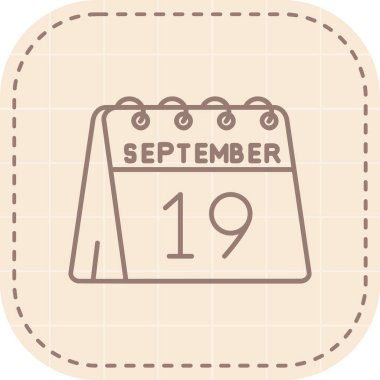 Tasarımlı takvim 1 Eylül simgesi