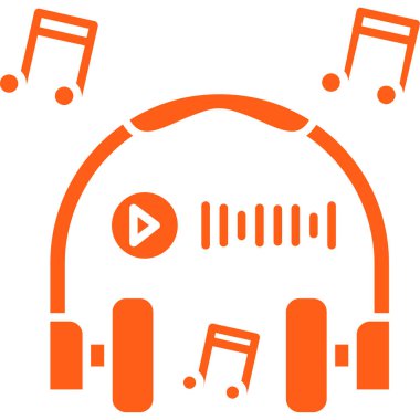 müzik çalar simgesi, modern tasarım illüstrasyonu