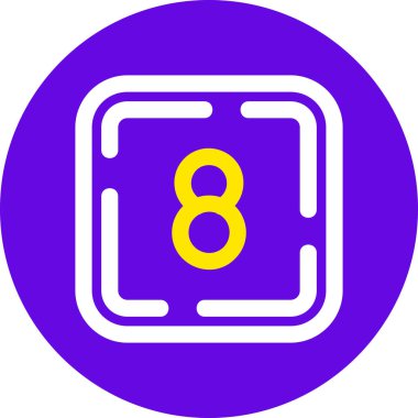 Sekiz numaralı web simgesi basit illüstrasyon