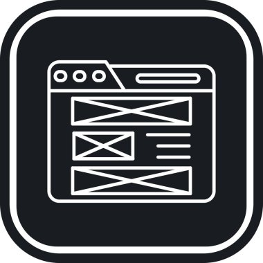 Sayfa ve yerleşim simgesi, vektör illüstrasyonu ile tarayıcı web arayüzü