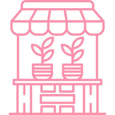 Bir dükkan simgesinin vektör illüstrasyonu