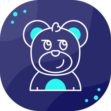 Çizgi ayı simgesi mavi arkaplanda izole edildi. Renkli taslak konsepti. vektör