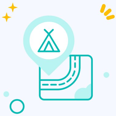 harita simgesi tasarımı, vektör illüstrasyonu