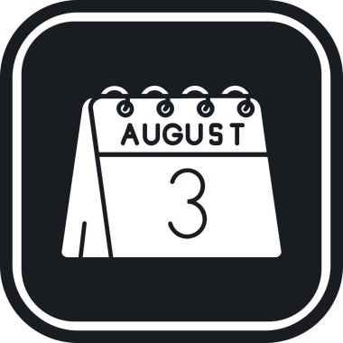 Ağustos takvim simgesi vektör illüstrasyonuName