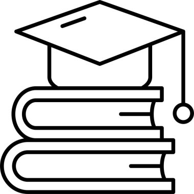 Mezuniyet şapka simgesi. vektör çizim