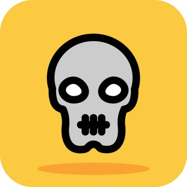 Yaya geçidi simgesi olan kafatası, düz stil