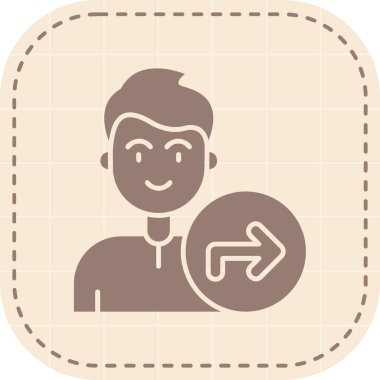 Bir kişinin vektör çizimi ve bir harita simgesi