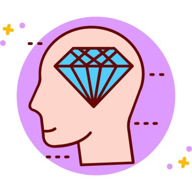 Elmas ve küpeli elmas ikon vektör çizimi tasarımı