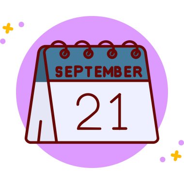 22 Eylül takvim düz simgesi