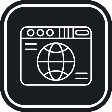 Moda tasarımı izole edilmiş arkaplanda tarayıcı simgesi