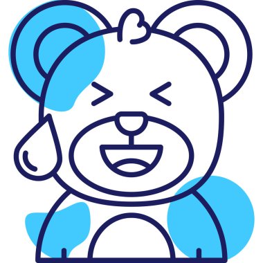 Doldurulmuş hayvan ayı yüzü simgesi - taslak biçimi