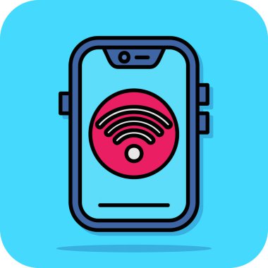 akıllı telefon wifi ikon vektör çizimi