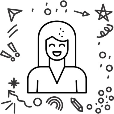 Konuşma balonu olan kadın