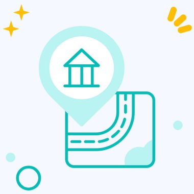 konum simgesi mavi arkaplanda izole edildi