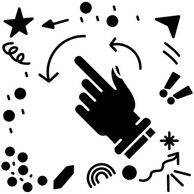 El, el, ikonlar. vektör illüstrasyonu