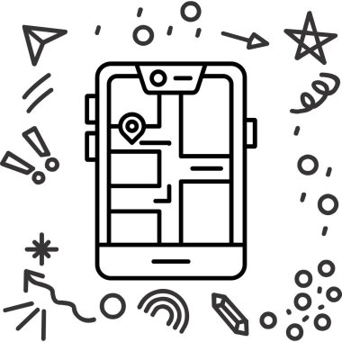 akıllı telefon gezinme konumu simgesi ana hat biçiminde