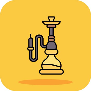 Nargile vektörü düz renk simgesi