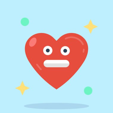 Gülümseyen bir kalp, vektör çizimi