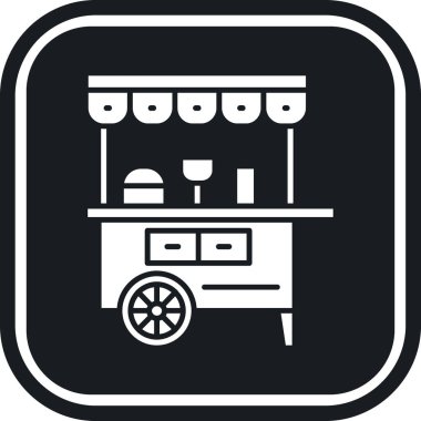 Beyaz arkaplanda kahve dükkanı simgesinin vektör çizimi