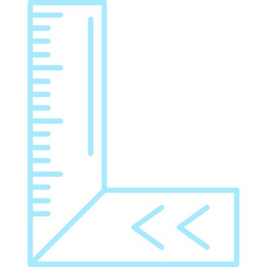 Cetvel simgesi. Web için cetvel vektör simgelerinin özet çizimi