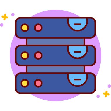 veri depolama sunucusu simgesi - taslak biçimi