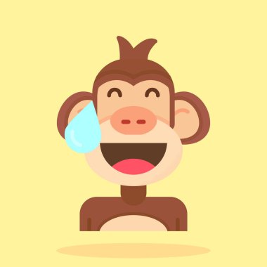 Şirin maymun çizgi filmi. Karakterin vektör çizimi. izole edilmiş