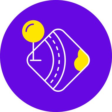 Yol simgesi, vektör illüstrasyonu beyaz arkaplanda izole edildi