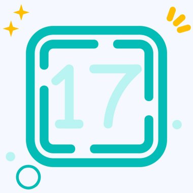 Düz stil takvim simgesi. Mavi arkaplanda takvim tarihi simgesi