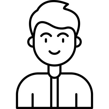 Avatar man simgesi, vektör illüstrasyonu