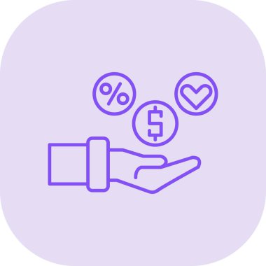 Para simgesinin vektör illüstrasyonu