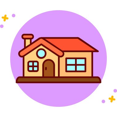 Ev. Web simgesi basit illüstrasyon