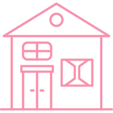 Eve. Web simgesi basit illüstrasyon