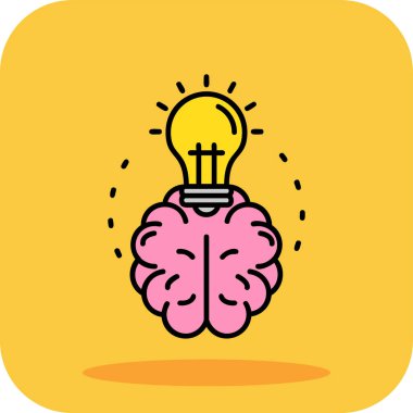 Sarı arkaplanda izole edilmiş yaratıcı fikir vektörü simgesi