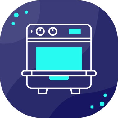 Basit vektör simgesi mikrodalga fırının modern illüstrasyonu