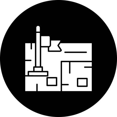 Bina. Web simgesi basit illüstrasyon