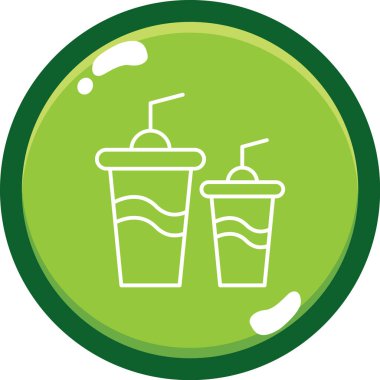 Yeşil kahve fincanı simgesinin vektör çizimi