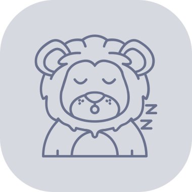 İnce çizgi şeklinde uyuyan ayı ikonu. vektör illüstrasyonu.