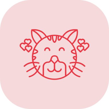 kedi yüz simgesi, vektör illüstrasyonu
