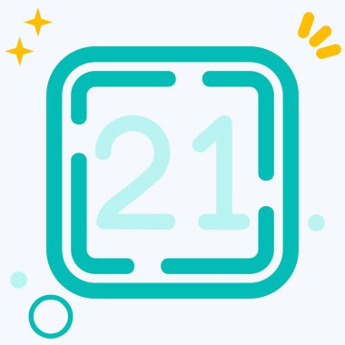 Moda düz stil vektör takvimi simgesi. 2 numaralı takvim illüstrasyonu