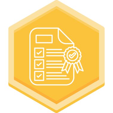 Sertifika. Web simgesi basit illüstrasyon