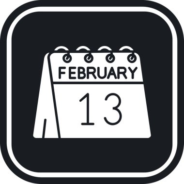 Takvimdeki bir günlük takvimde 13 Şubat tarihi