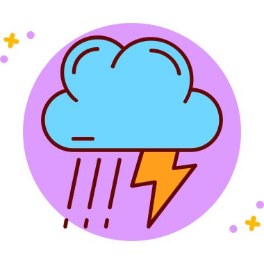 Fırtına bulutu kutsal kişilerin resmi, vektör çizim