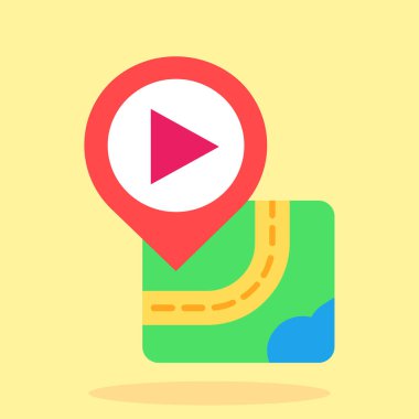 İşaretçi simgesi vektörü olan bir harita.