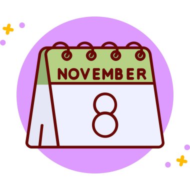 Ekim 1 tarih günü simgesi, takvim tasarımı ile tek renk simgesi, stok vektör illüstrasyonu