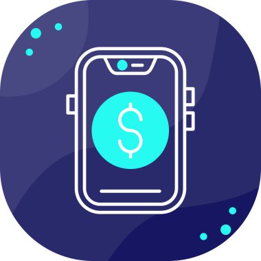 Cep telefonu ödemesi Web simgesi basit illüstrasyon