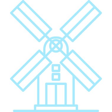 Yel değirmeni ikonu, vektör çizimi. Değirmen