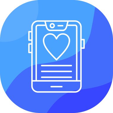kalp aşk telefon simgesi düz stil