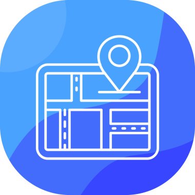 Harita konum haritası simgesi - taslak biçimi