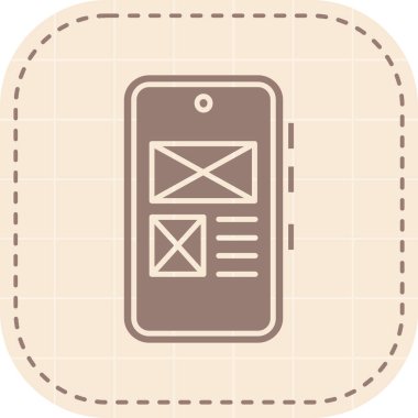 Bir akıllı telefonun web simgesi tasarımının vektör çizimi